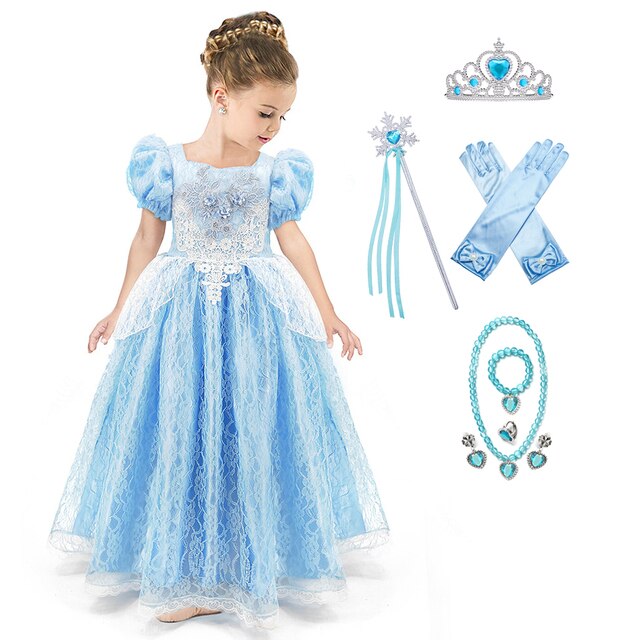 Disney Inspired Cinderella Gown Girl Costume Halloween Costume 