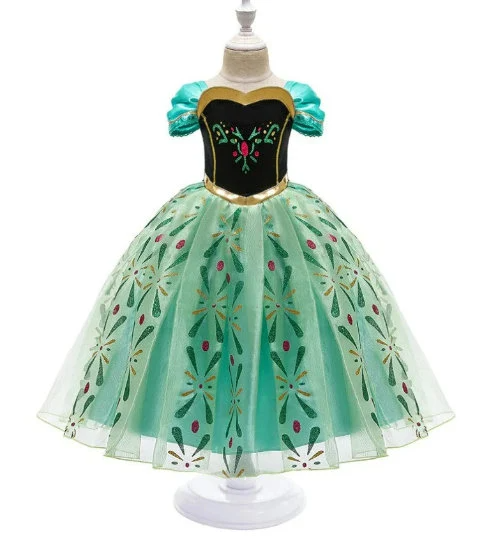 Anna Princess Dress from Frozen,Disney Princess, Anna Costume 5pc included 