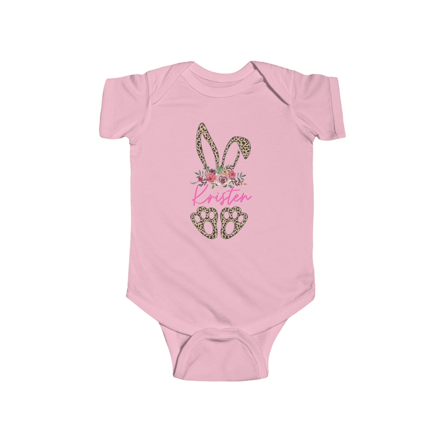 Personalized Happy Easter Infant Fine Jersey Bodysuit Family Easter Shirt 