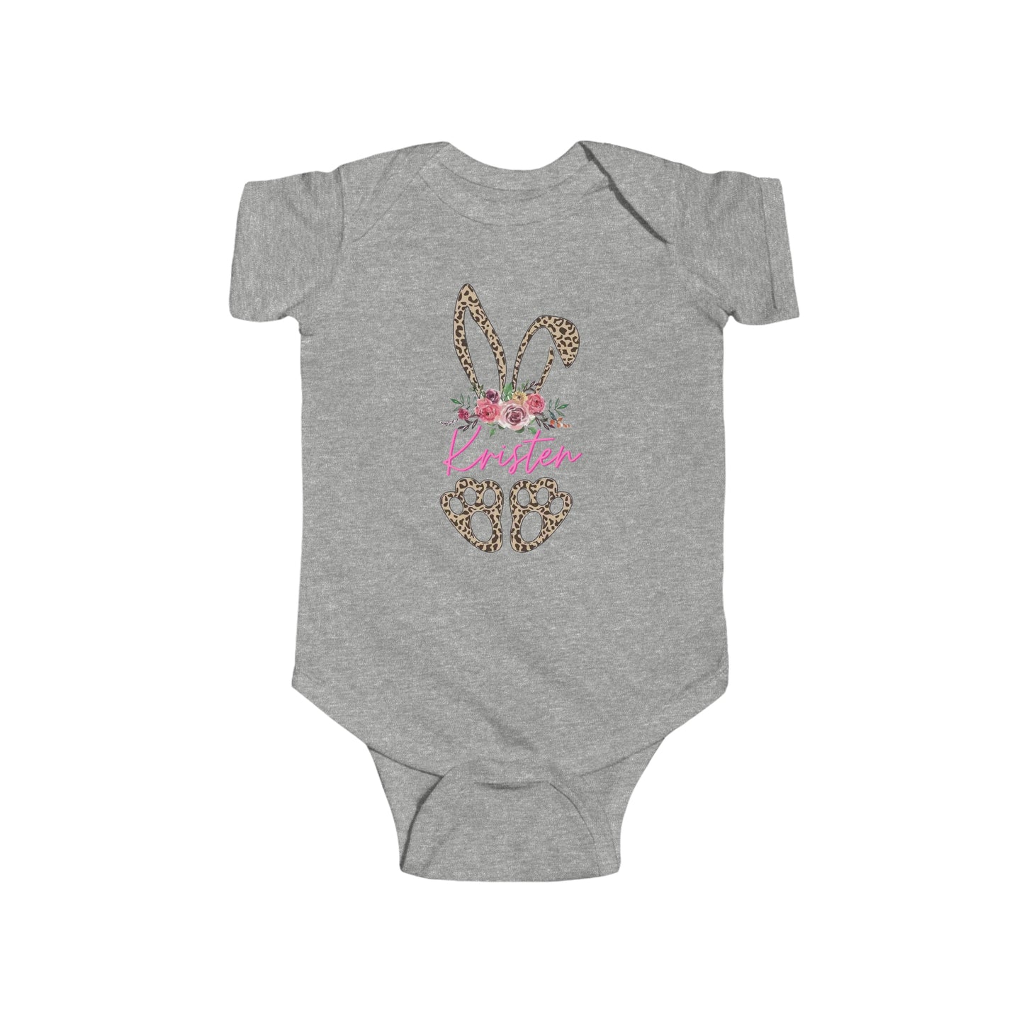 Personalized Happy Easter Infant Fine Jersey Bodysuit Family Easter Shirt 