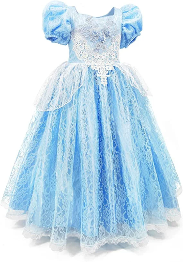 Disney Inspired Cinderella Gown Girl Costume Halloween Costume 