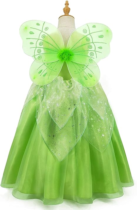 Magical Tinker Bell Costume with Wings Fairy Halloween Costume 