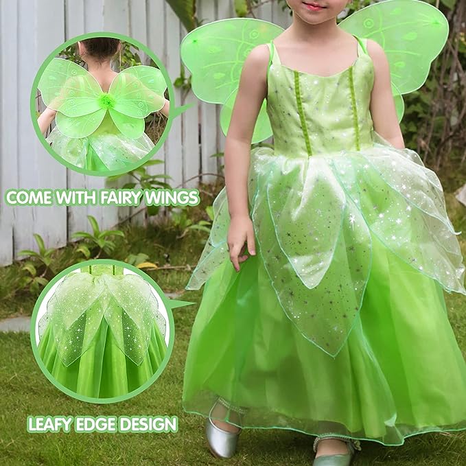 Gorgeous Tinker Bell Light up Dress and Wings Halloween Costume 