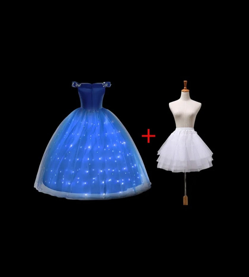 Cinderella Butterfly Light up Gown Halloween Girl Costume Pageant 