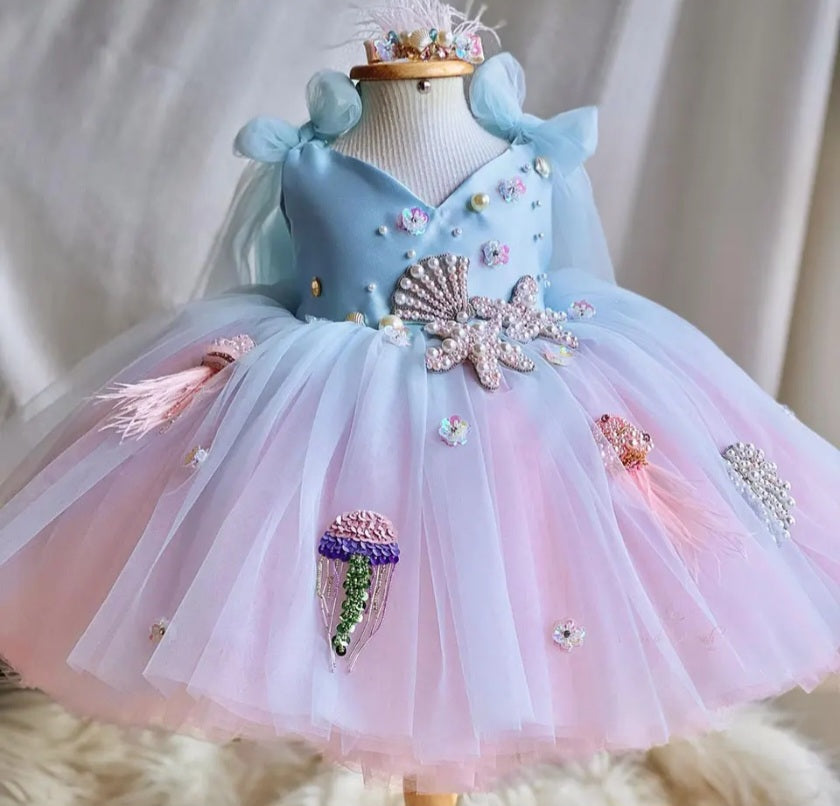 Unique Under the Sea Ariel inspired pageant dress.,Birthday Dress, Flower Girl Dress&nbsp; 