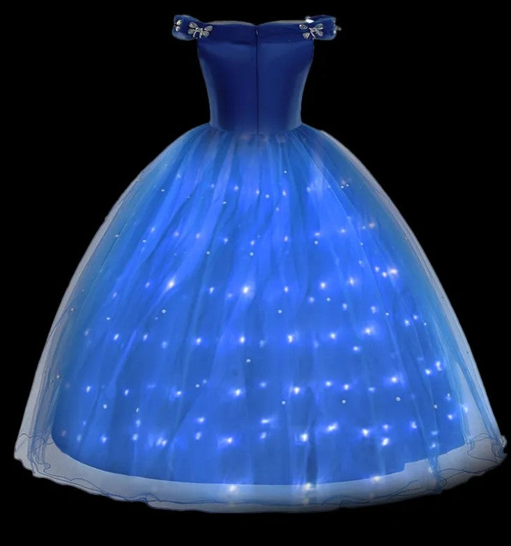 Cinderella Butterfly Light up Gown Halloween Girl Costume Pageant 