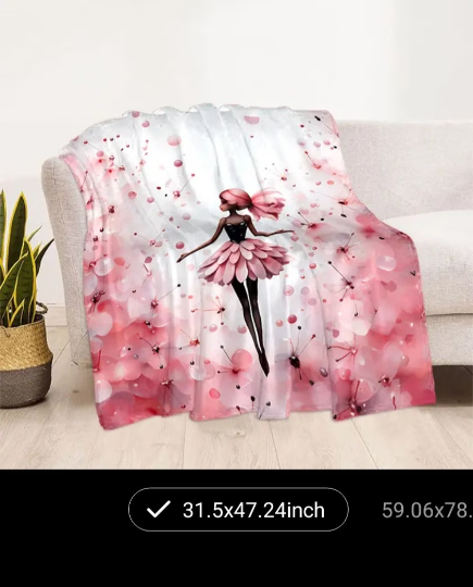 Beautiful ballerina girl flannel blanket 3D Printing Soft Girl Blanket 3 Sizes 