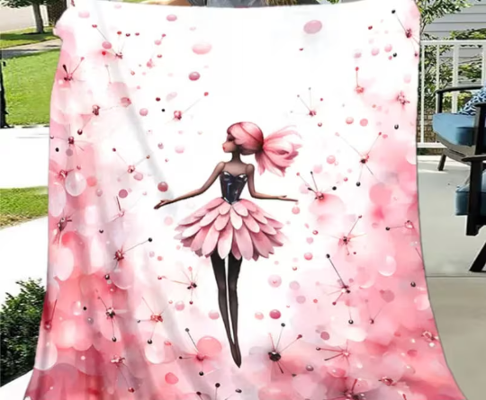 Beautiful ballerina girl flannel blanket 3D Printing Soft Girl Blanket 3 Sizes 