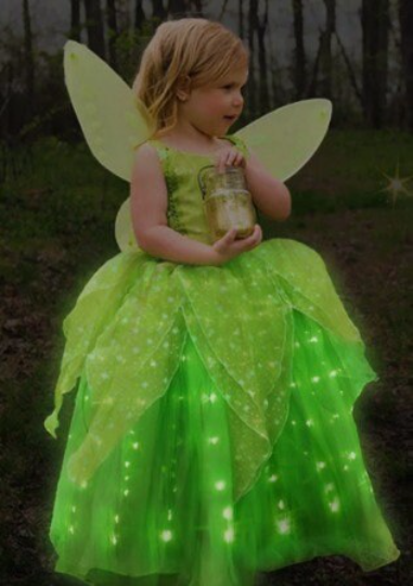 Gorgeous Tinker Bell Light up Dress and Wings Halloween Costume 