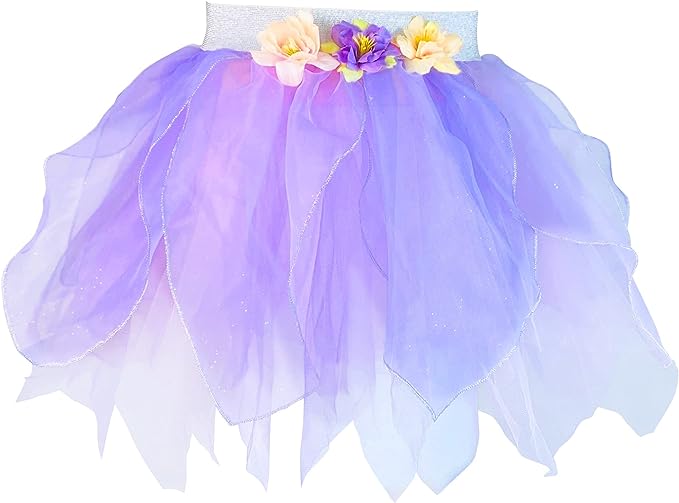 Elegant Purple Fairy Costume with delicate Glitter and Flower Tutu . 