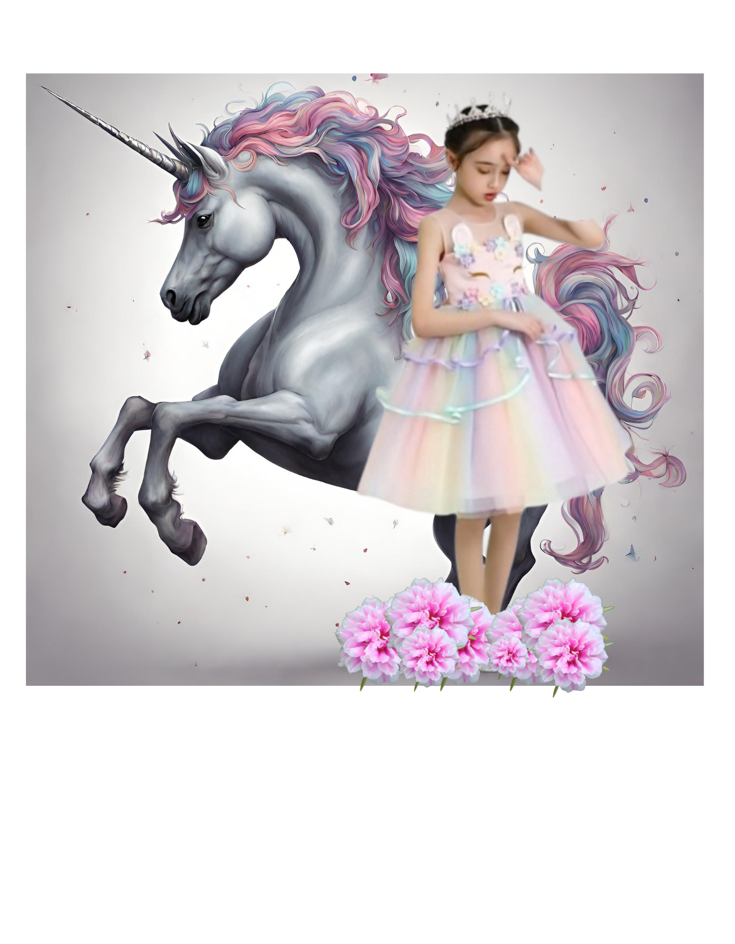 Unicorn Dress with Wings and Unicorn Headpiece 